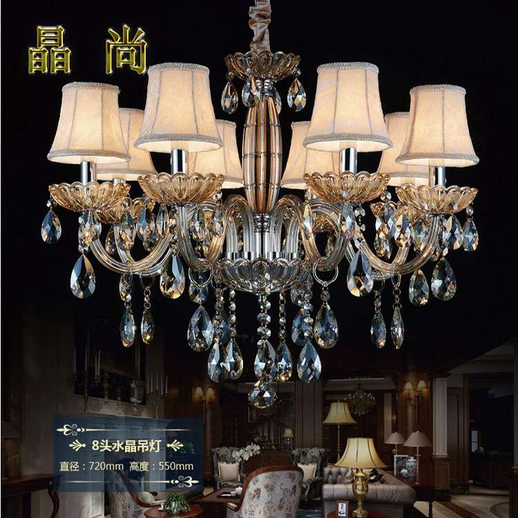 客厅水晶吊灯欧式奢华大气餐厅卧室书房带灯罩别墅大厅酒店工程灯
