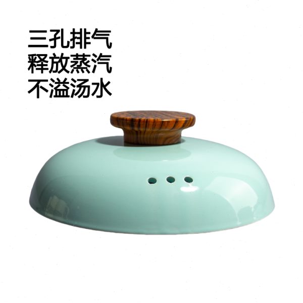 砂锅盖子陶瓷锅盖防溢防烫木橼提手圆形沙锅盖炖锅盖加厚煲汤锅盖