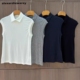 潮牌2025夏新款 欧货天丝羊毛无袖 打底衫 女百搭POLO领背心t恤