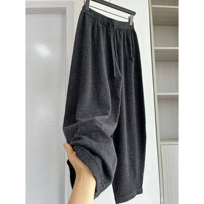 2025新款冬季流行女羊毛阔腿裤
