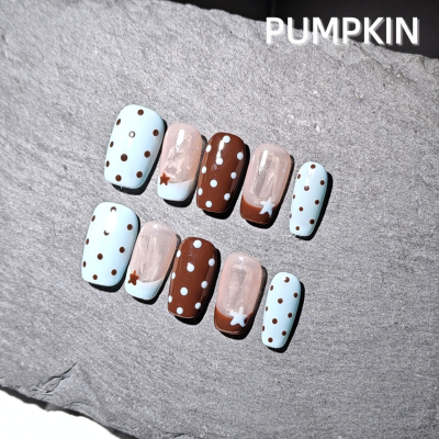 Pumpkin nail26纯手工小众穿戴甲黄皮友好清冷暗黑WJ-102620049