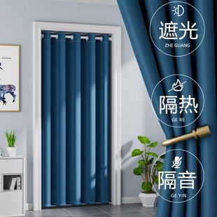 挡风卧室帘子厨房厕所遮挡布 免打孔门帘隔断帘家用空调防冷气夏季