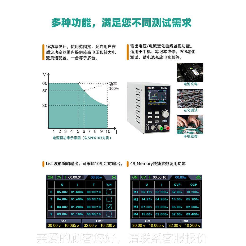 OWN可编程直流稳SPE3051 压电源OSPE可调510W-30W维修开关电源0恒