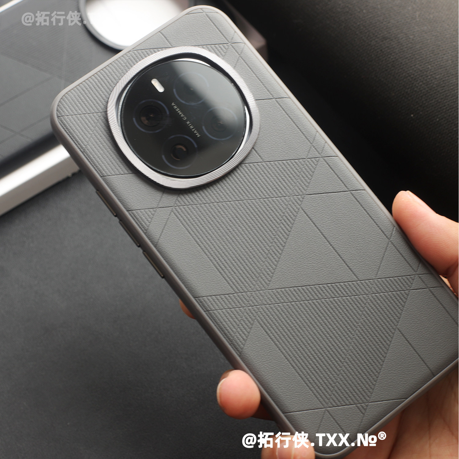 高级感灰色菱格纹适用荣耀Magic8pro手机壳磨砂防指纹Honro魔术八8pro金属镜框大孔Magic7/6素皮纹外壳简约男