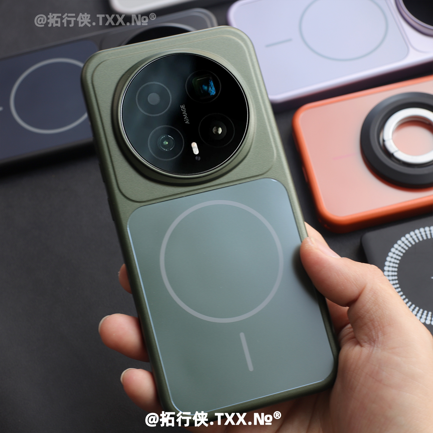 新品【康宁磨砂玻璃】适用荣耀Magic8pro磁吸手机壳Magsafe无线充电外壳Honor魔术八8pro森野绿ins个性保护套