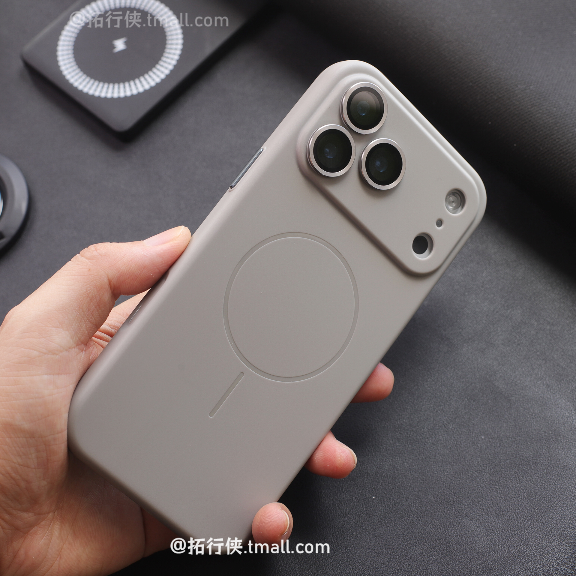 拓行侠【钛灰色自带镜头膜】适用iPhone17proamx手机壳苹果Air磁吸充电16pro全包一体防尘15Plus软硅胶简约男