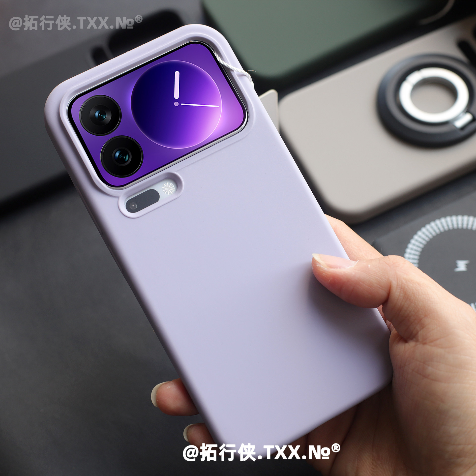 冷烟紫色Magsafe磁吸手机壳适用Xiaomi小米17proMax保护套真液态硅胶十七17Pro新款背屏全包外壳少女心软糯感