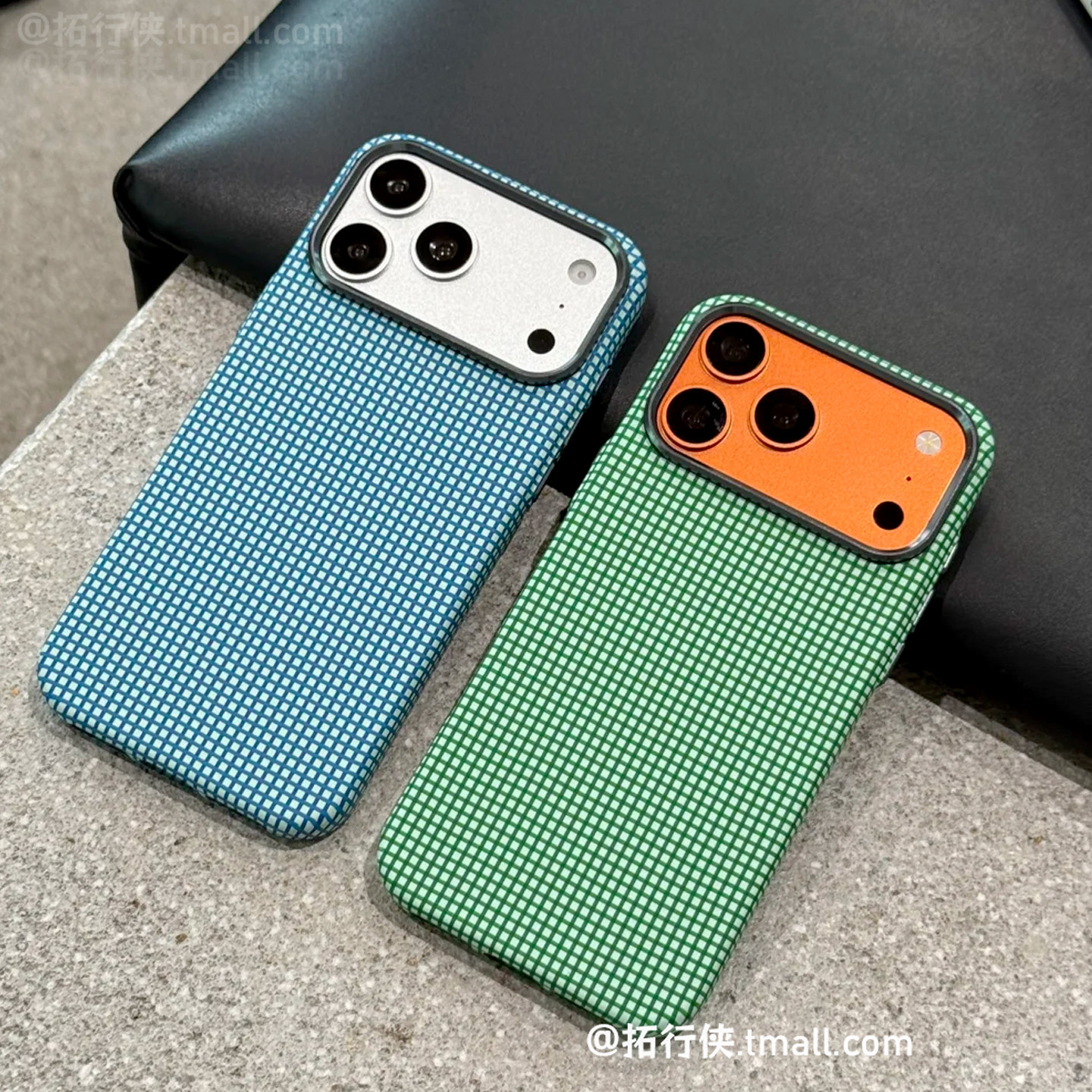凯夫拉纤维纹格子适用iPhone17pro手机壳苹果17proMax内置磁吸保护套小清新女16/15金属镜头14防指纹水贴外壳