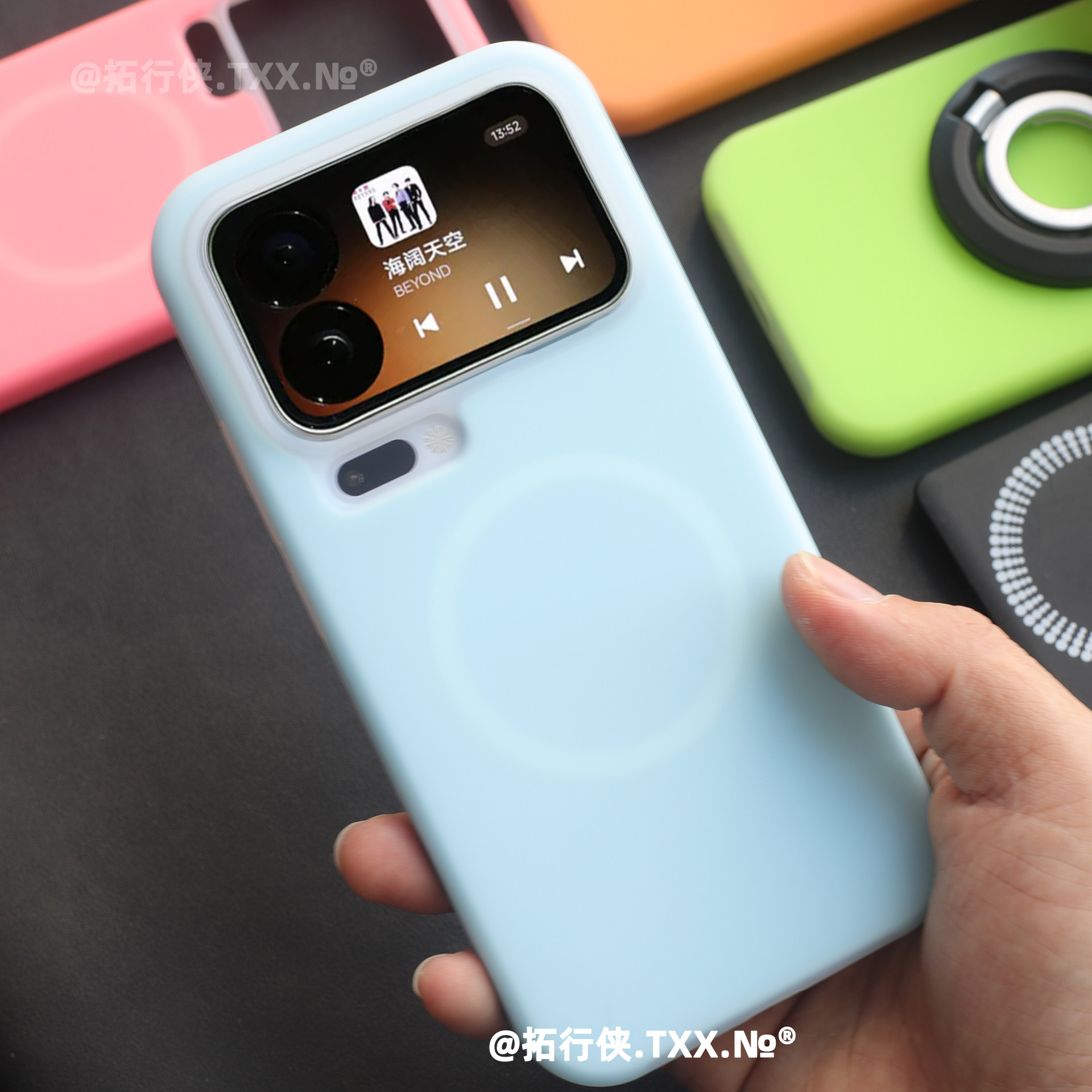 日韩ins博主风天蓝色手机壳适用小米17Pro磁吸外壳17Promax新款无线充电14半透果冻软液态硅胶15耐脏保护套女