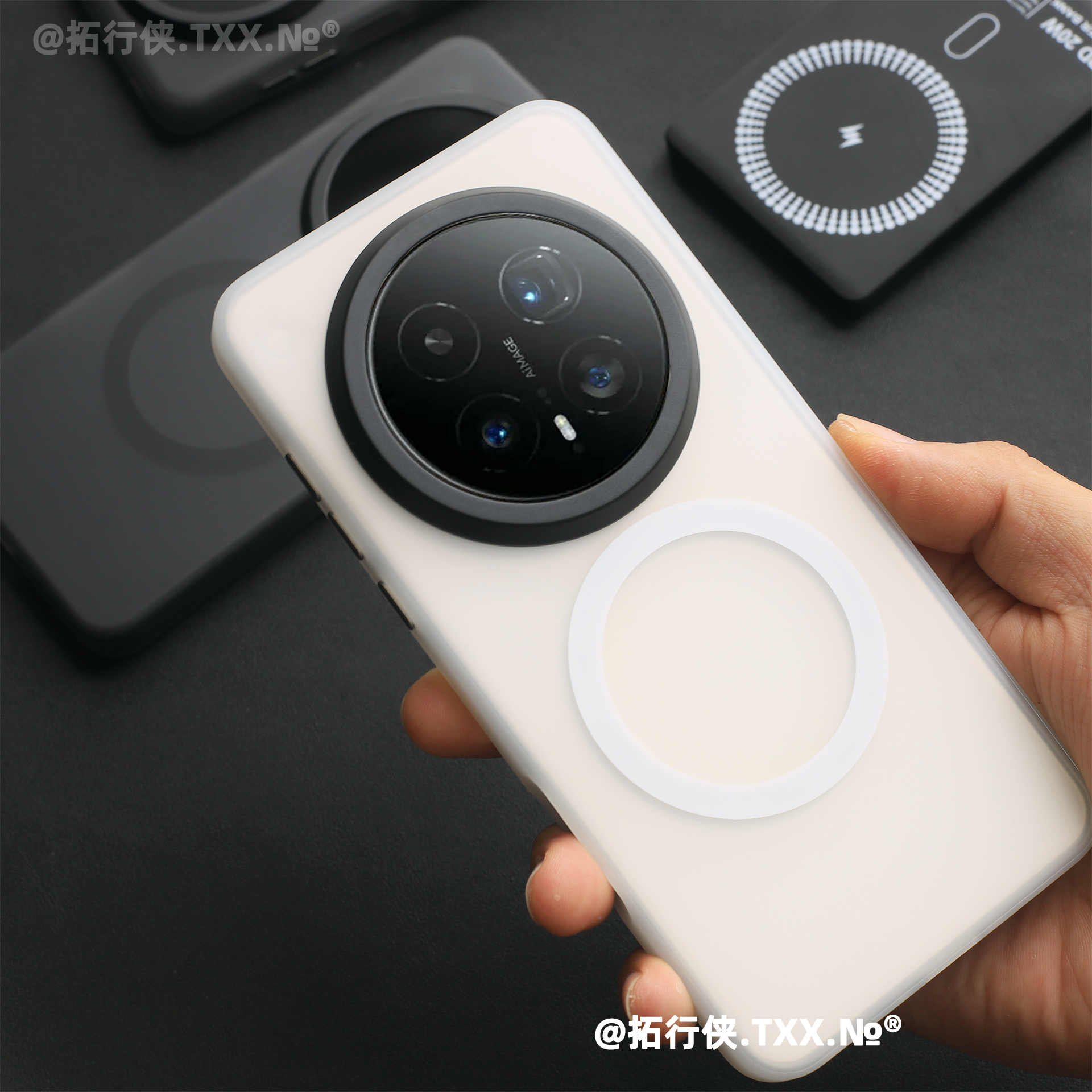 拓行侠适用荣耀Magic8pro手机壳Magsafe磁吸冰雾白色保护套魔术八不粘指纹Magic7/6高级肤感撞色独立按键防摔