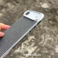 亚麻布超薄半包适用iPhoneAir手机壳苹果17Air内置磁吸保护壳17proMax无边框硬壳16/15/14高级灰色防手汗指纹