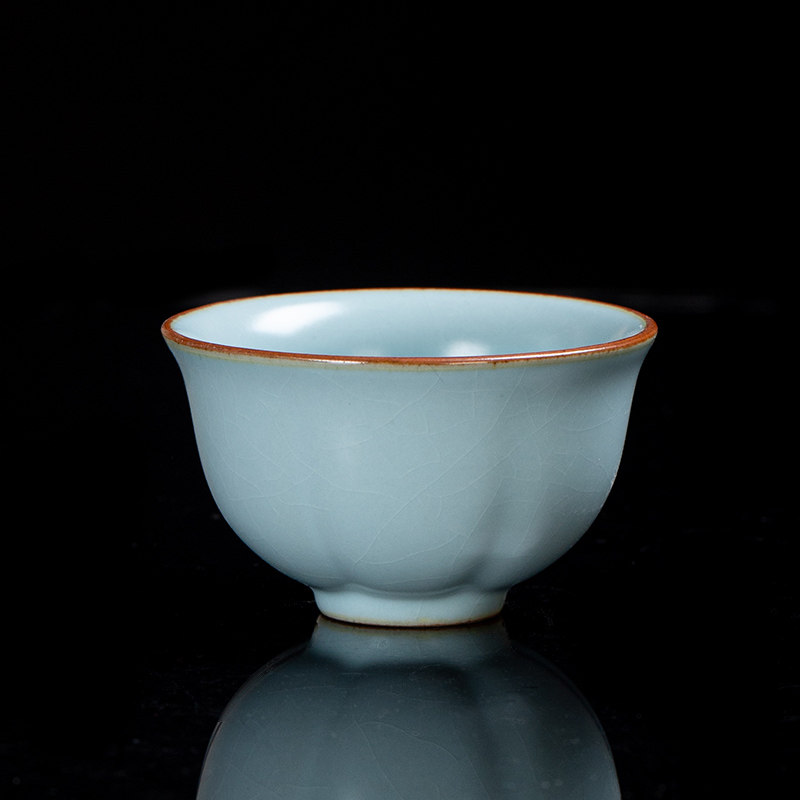 天青色汝窑手工陶瓷茶具茶杯中式复古风单个装品茗杯喝茶杯待客杯