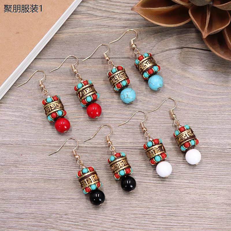 新品少数民族风异域风藏式耳环复古个性气质简约耳坠尼泊尔耳饰女