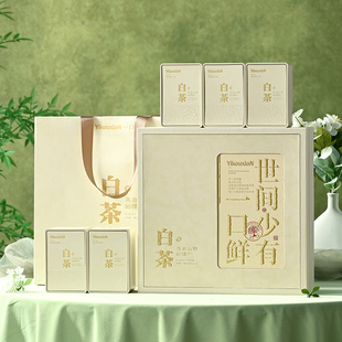 2026年茶叶包装盒新品白茶礼盒空盒高级感高端绿茶白色盒子五小罐