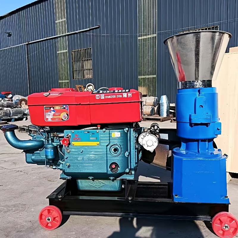 全自动进料稻谷壳粮食颗粒机压辊转饲料平模颗粒机牛羊饲料颗粒机