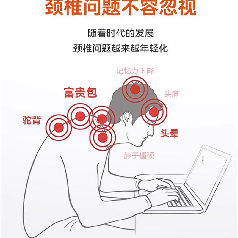 颈椎按摩器富贵包消除矫正神器电动疏通颈背仪正反两用远红外热敷