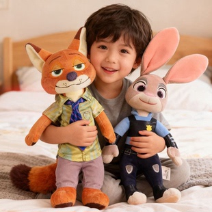 英贝萌新款疯狂动物城动漫尼克狐狸毛绒玩具朱迪兔子生日元旦礼物