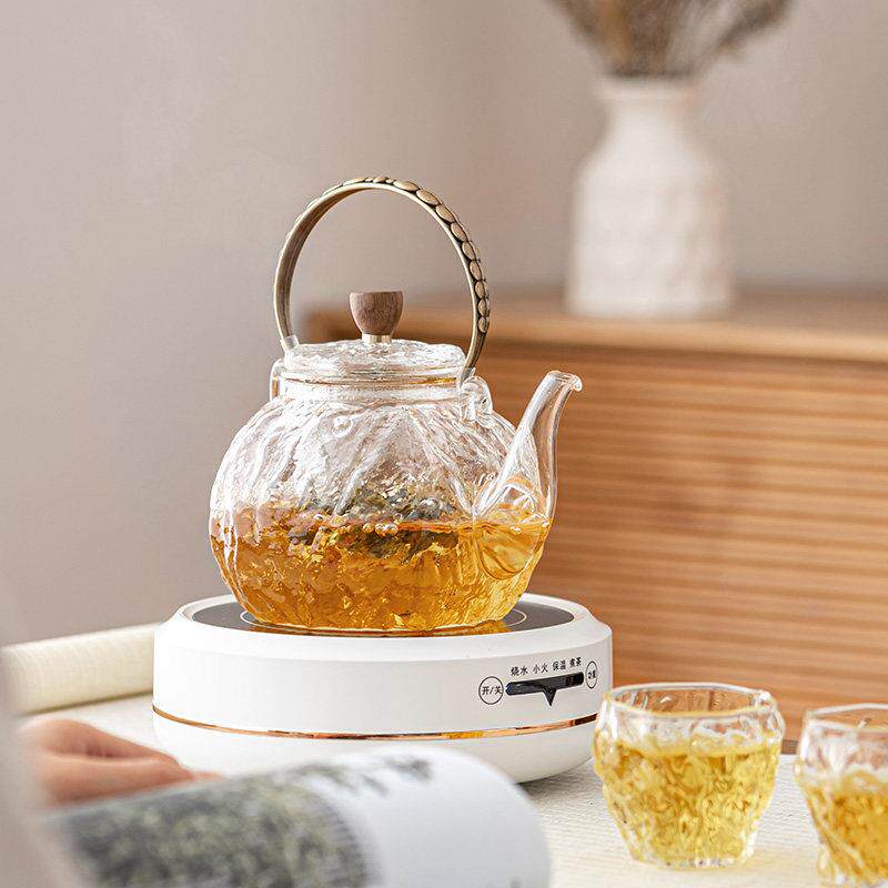玻璃茶壶电陶瓷炉加热茶机加厚耐高温升降梁水壶大容量蒸茶壶