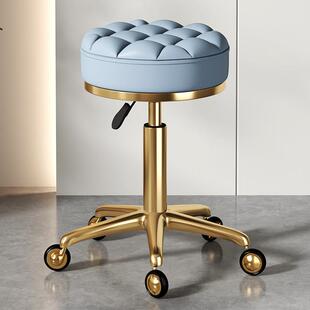 美容凳子美容院专用滑轮可升降旋转理髲店大工椅子美发椅家用圆凳