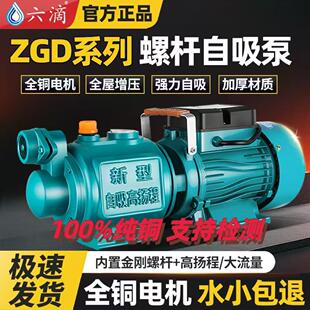 不锈钢螺杆自吸泵家用220V高扬程吸井水抽水泵自来水全自动增压泵