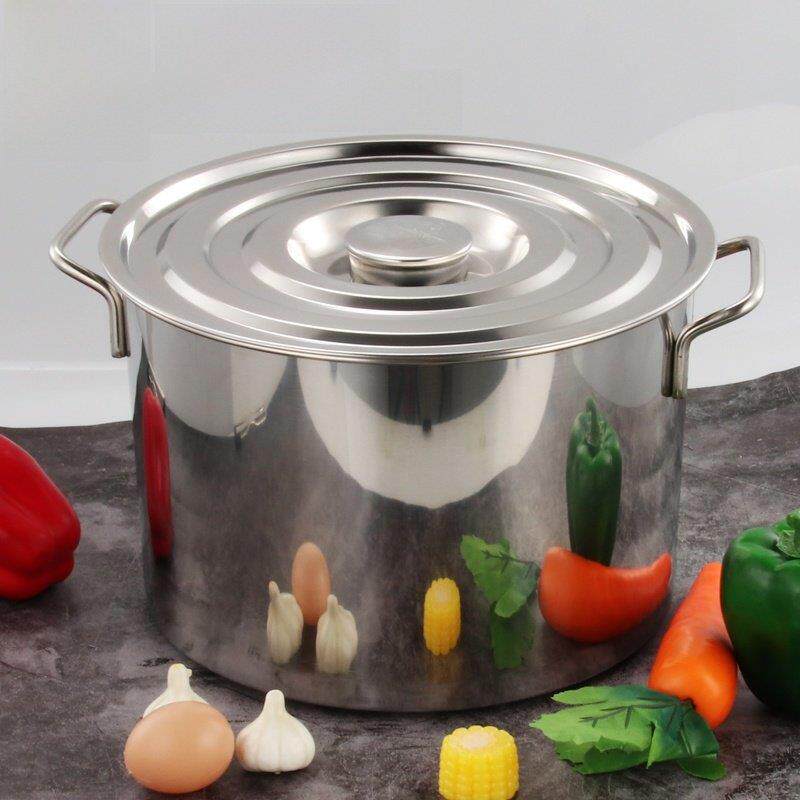 不锈钢汤桶加厚盖桶汤锅炖蔬菜桶快餐桶炖锅桶50*25面烹饪