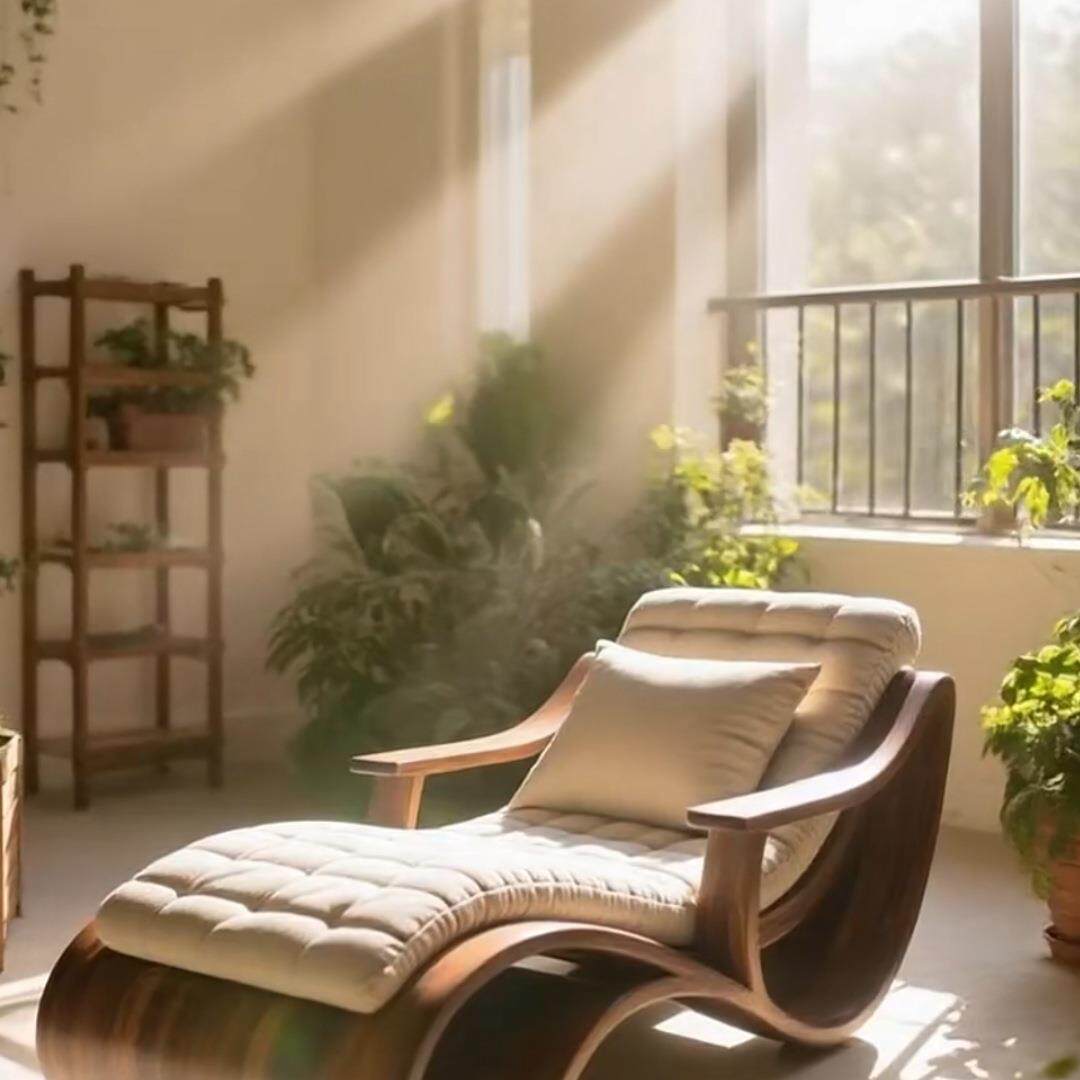 新中式北美黑胡桃木贵妃椅宋式美学客厅贵妃榻实木休闲沙发躺椅