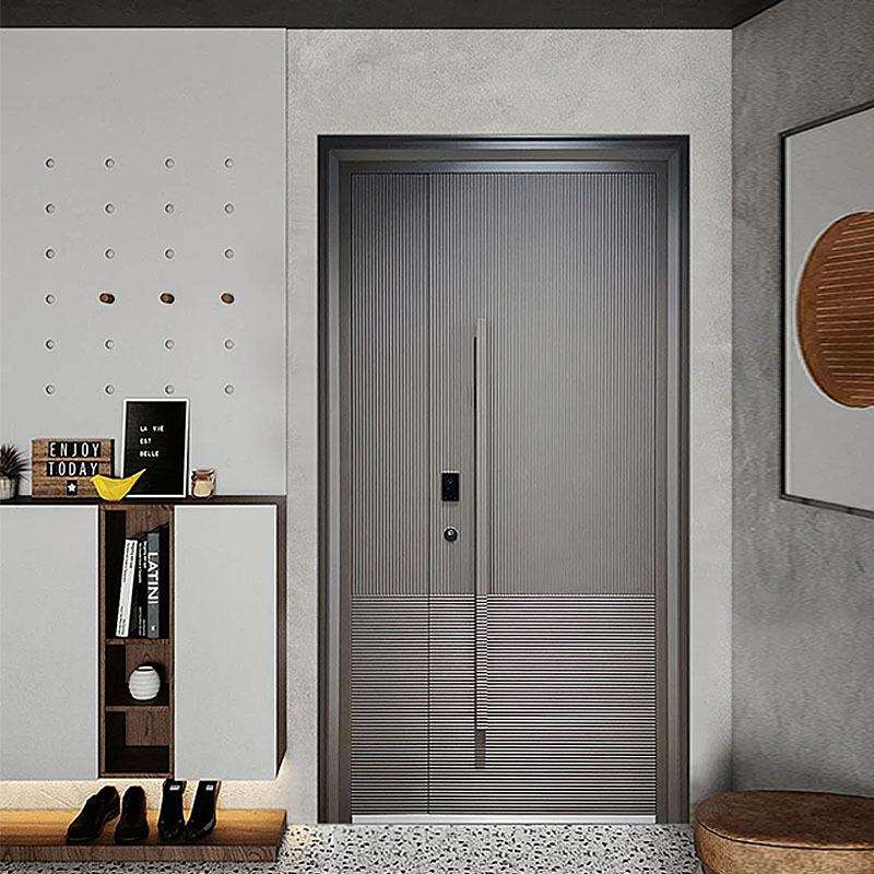 小区甲级防盗门家用进户门铸铝入户大门智能门锁子母门轻奢单开门