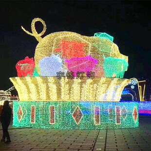 各种艺术考虑景观灯光节组合12生肖进宝猪灯LED动物造型灯