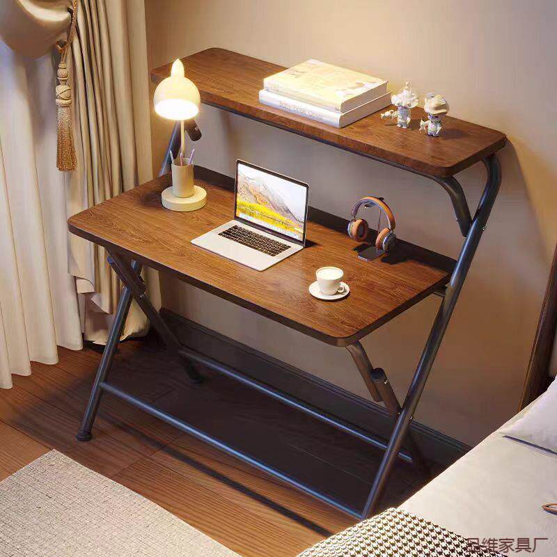 免安装折叠书桌书架一体桌子简易出租屋学生家用电脑桌简易学习桌