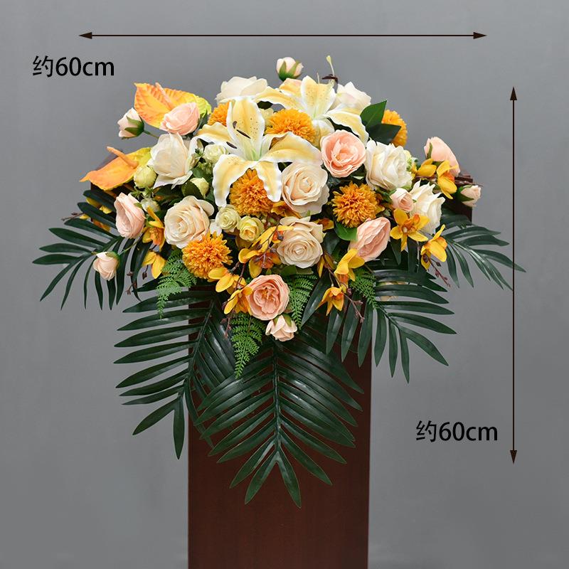 新款悬挂式演讲台花商务会议桌花摆花发言台花假花签到台仿真花