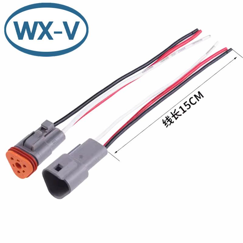 DT04-3P-P006线束德驰TE标/3芯公母对接连接器DT04-3P/DT06-3S