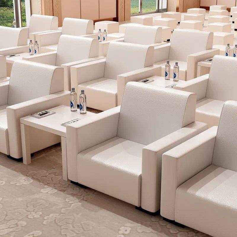 会展沙发贵宾室单人招待茶几沙发会展活动商务前排简约小白沙发