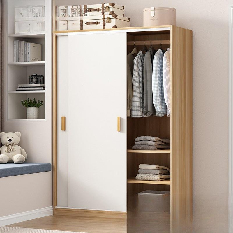 衣柜家用卧室出租房用推拉门经济型简易组装小户型实木质儿童衣橱