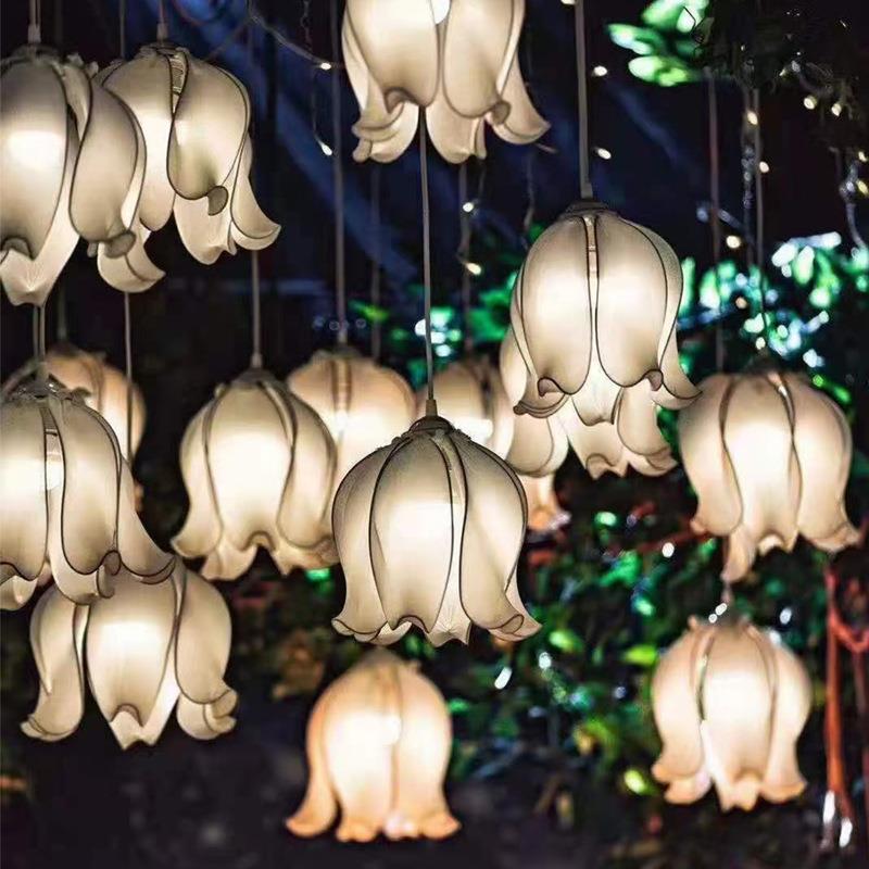 新款10头玉兰花吊灯婚礼舞台装饰灯婚礼布置伞形铃兰花空中吊顶