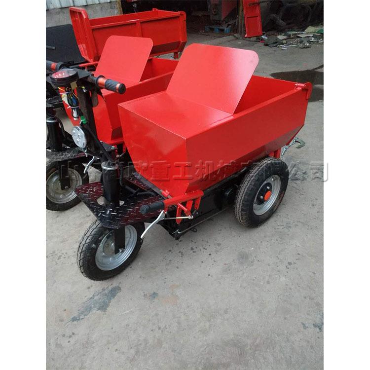 建筑工地拉货灰斗车电动三轮小型工具车沙子水泥混凝土装卸车
