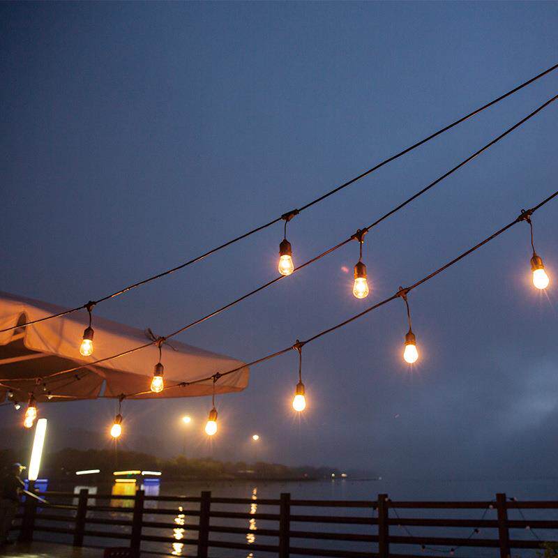 户外彩灯闪灯串灯室外防水夜市挂灯阳台布置庭院装饰家用氛围灯泡