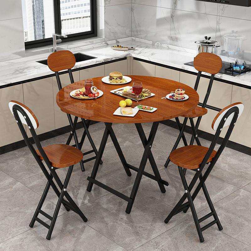 折叠桌家用桌简易户外摆摊桌小户型简约小圆饭桌子便携小阳台餐