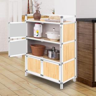 出租房餐边柜碗柜不生锈厨房橱柜简易组装柜储物餐具柜子收纳柜厂