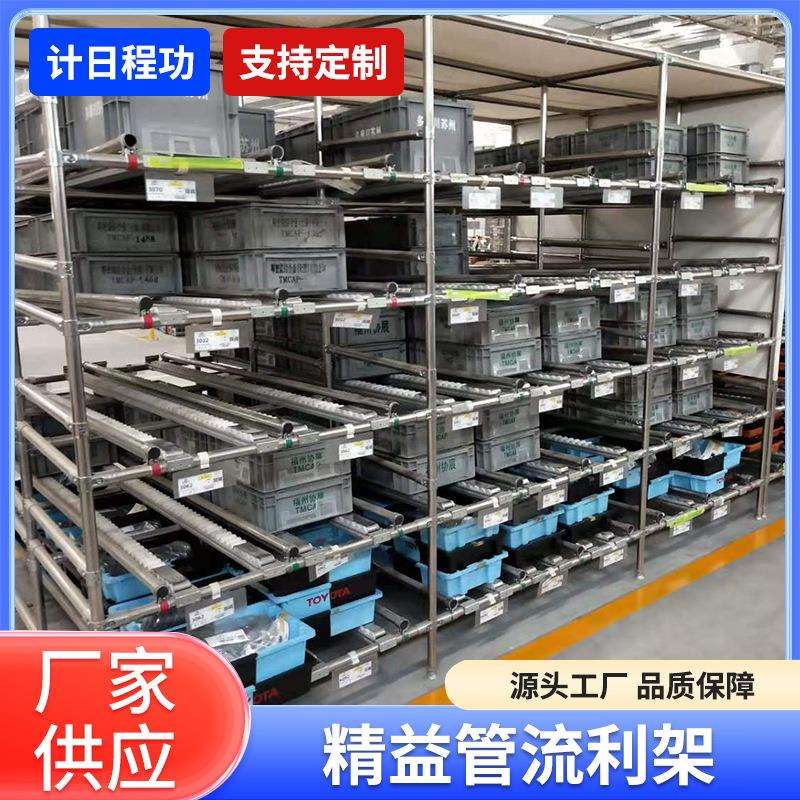 精益管货架线棒流利条可移动周转料架先进先出滑轨滚轮复合置物架