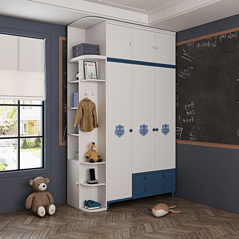 男孩现代简约三门衣柜男童卡通衣柜帅气衣橱个性衣柜美式衣柜