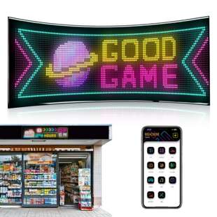 LED广告屏全彩显示超薄柔性屏门店招牌滚动走字双排显示免安装