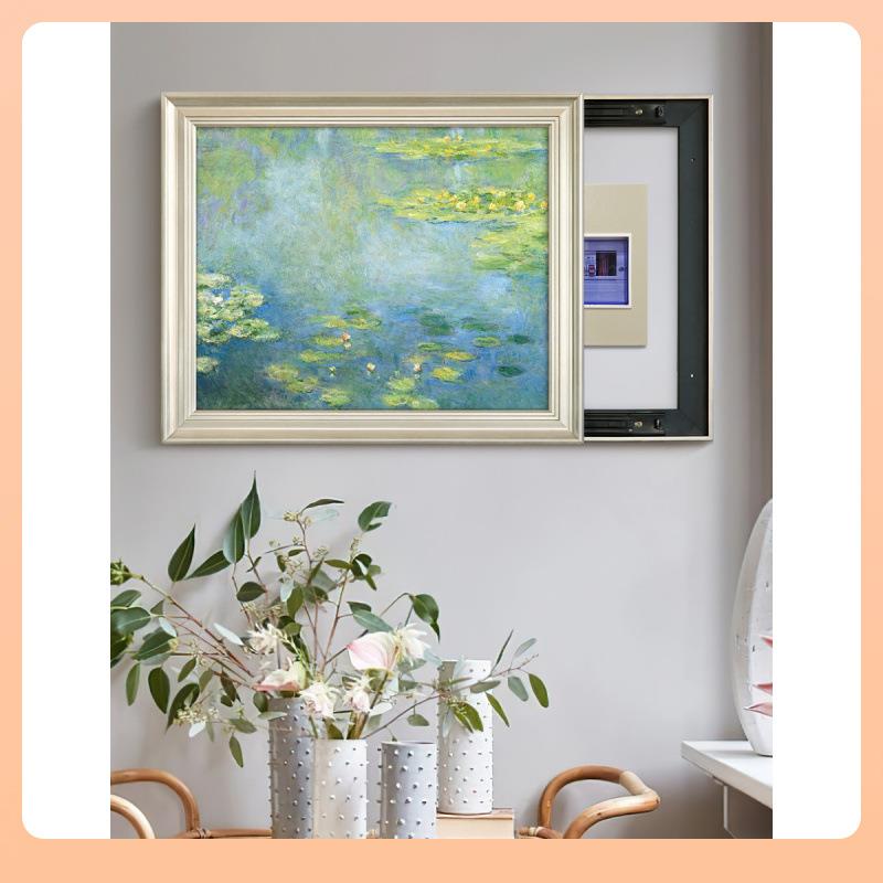 法式复古客厅电表箱装饰画美式轻奢餐厅遮挡配电箱电源盒风景挂画