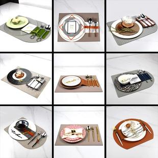 高端轻奢西餐具摆台法式现代西餐具餐桌软装西餐盘子摆件餐桌配套