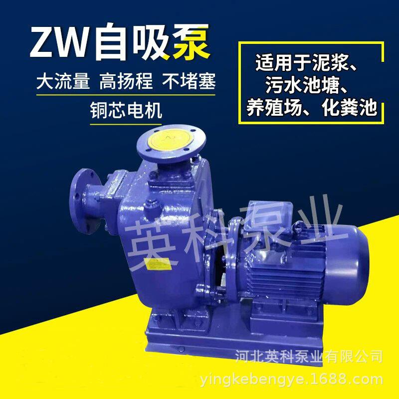 ZW无堵塞自吸泵卧式不锈钢自吸泵排污泵离心式自吸泵抽水泵