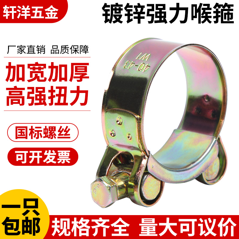欧式强力卡箍抱箍水管固定卡子加厚管箍铁镀锌喉箍油管管卡管夹