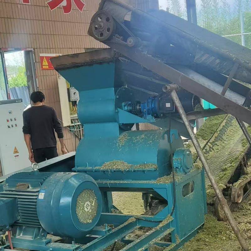 发酵玉米甩锤式无筛底粉碎机果渣药渣全自动粉碎机烂菜叶子粉碎机