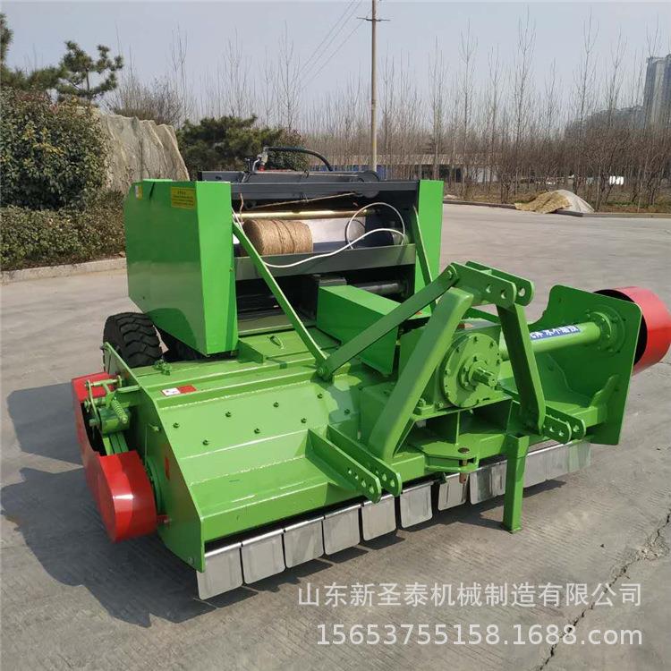 玉米秸秆青储打包机拖拉机牵引圆捆粉碎打捆机