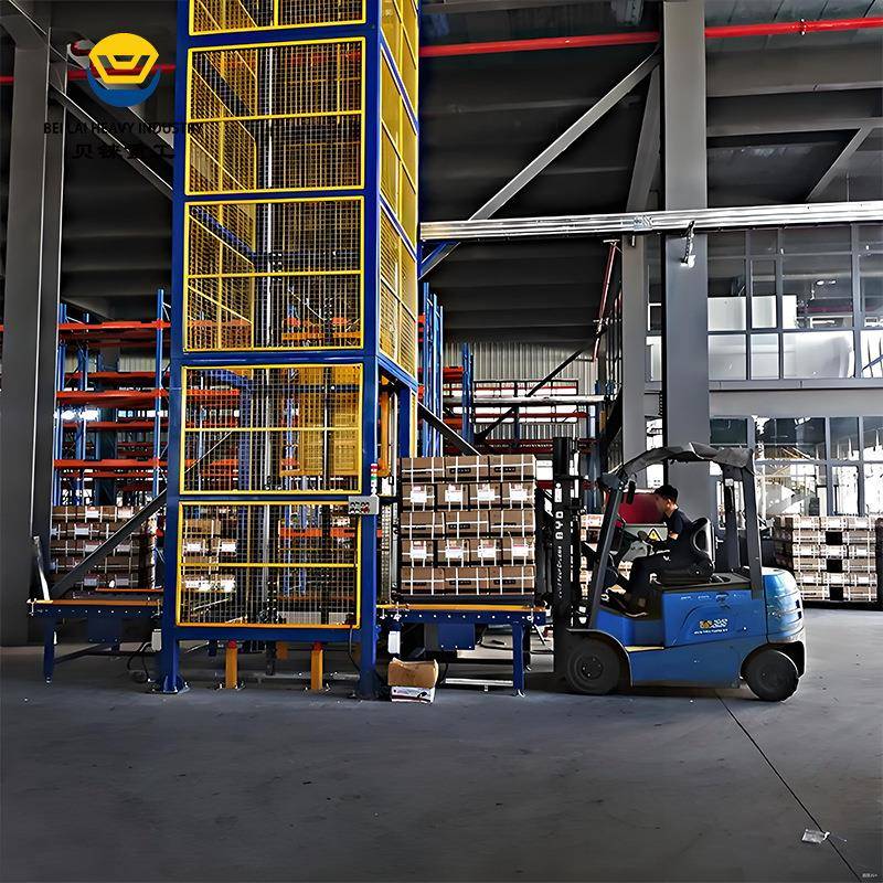 楼层间物料垂直提升机叉车对接仓库车间滚筒输送往复连续式提升机