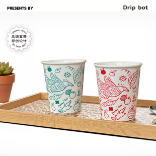 仿纸造型 可乐杯 送闺蜜送朋友 原创手握高温陶瓷咖啡杯 飞鸟