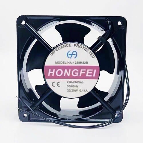 鸿飞HONGFEI风机HA-1238H22B 220V 0.14A 22/21W轴流散热风扇12CM